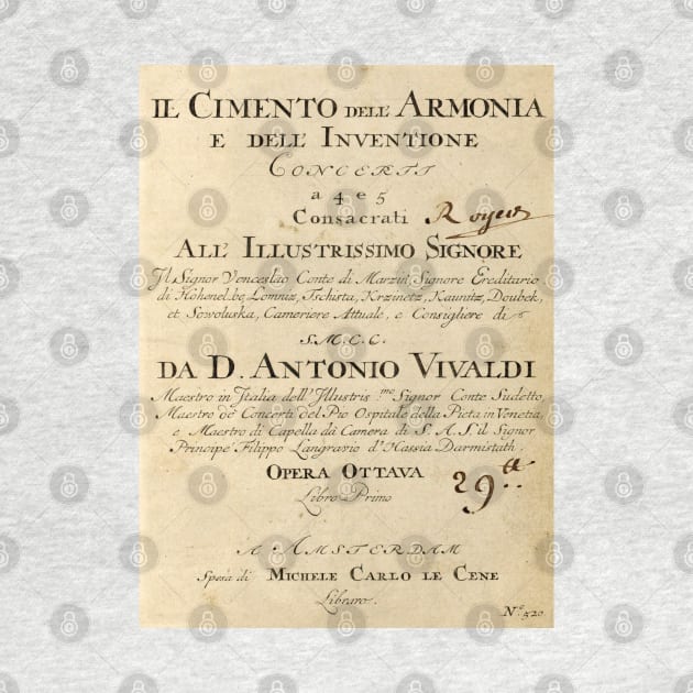 Vivaldi | Original handwritten cover by Antonio Vivaldi | The four Seasons by Musical design